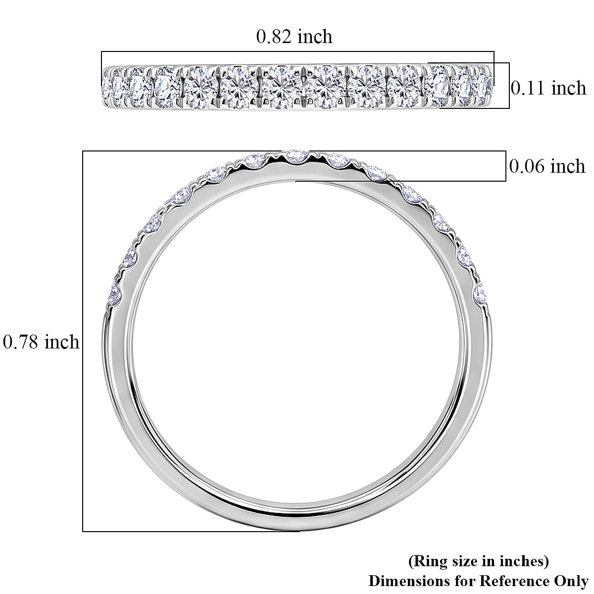 Diamond (I1) 2.00 ctw Set of 2 Ring in 14K White Gold (Size 7.0) 6.10 Grams image number 5