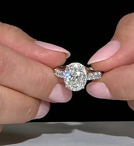 Diamond (SI-G) 3.00 ctw Set of 2 Ring in 14K White Gold (Size 9.0) 8.45 Grams