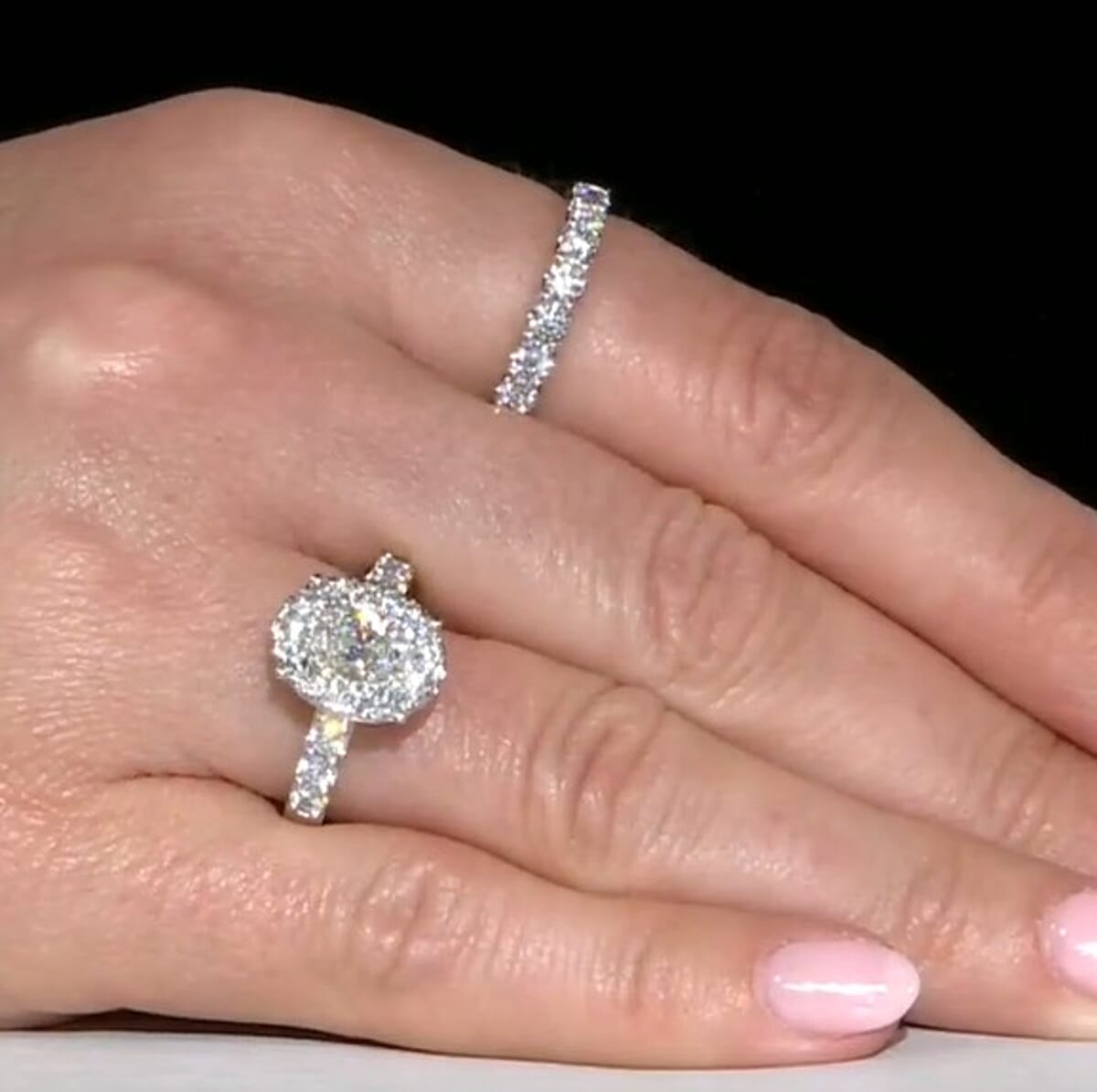 Diamond (SI-G) 3.00 ctw Set of 2 Ring in 14K White Gold (Size 9.0) 8.45 Grams image number 4