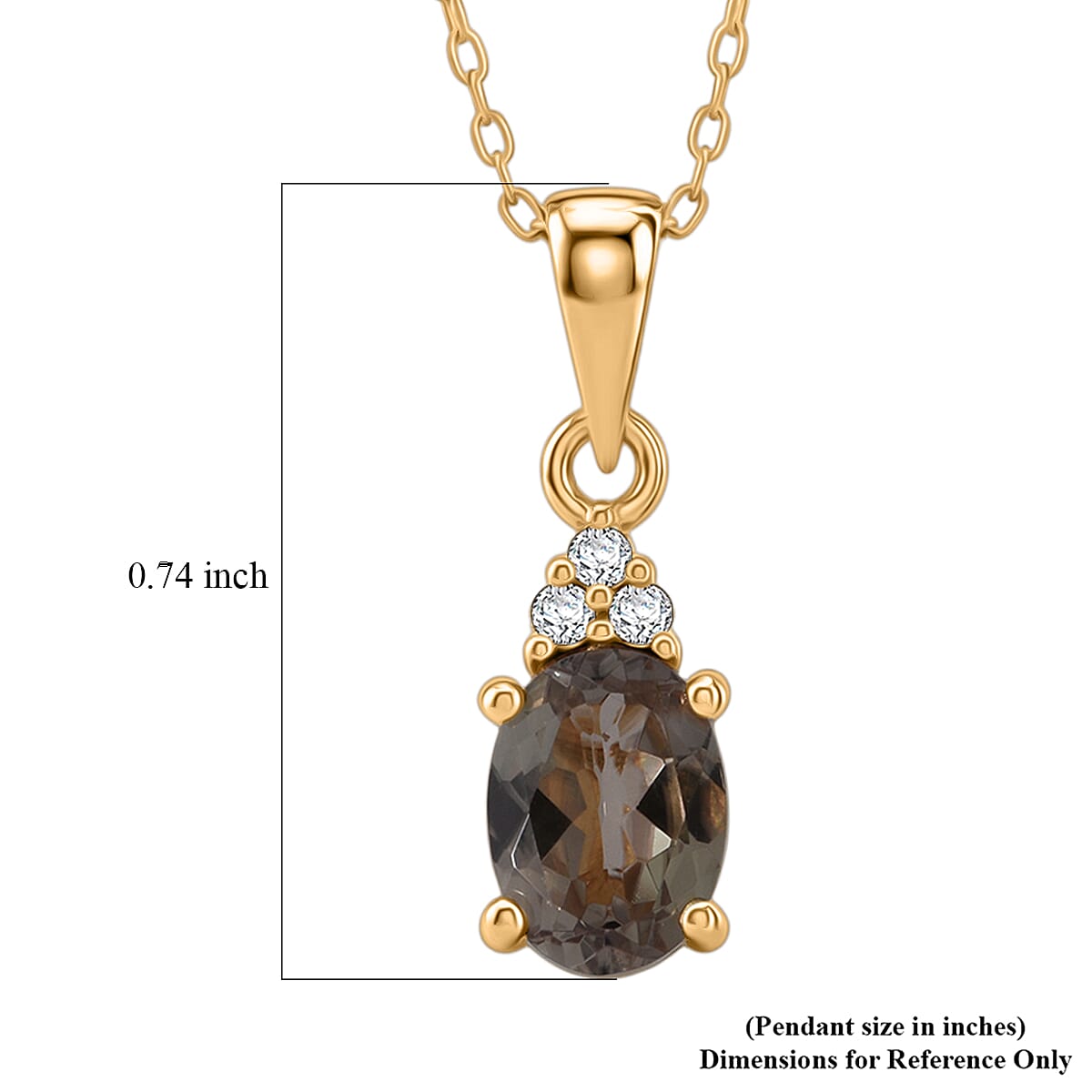 Premium Turkizite and Luxuriant Lab Grown Diamond G-H SI 1.25 ctw Pendant Necklace (20 inches) in 18K Vermeil Yellow Gold Over Sterling Silver image number 5