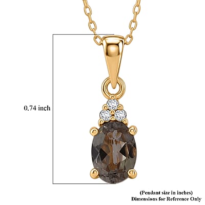 Premium Turkizite and Luxuriant Lab Grown Diamond G-H SI 1.25 ctw Dusk Bloom Pendant Necklace (20 inches) in 18K Vermeil Yellow Gold Over Sterling Silver