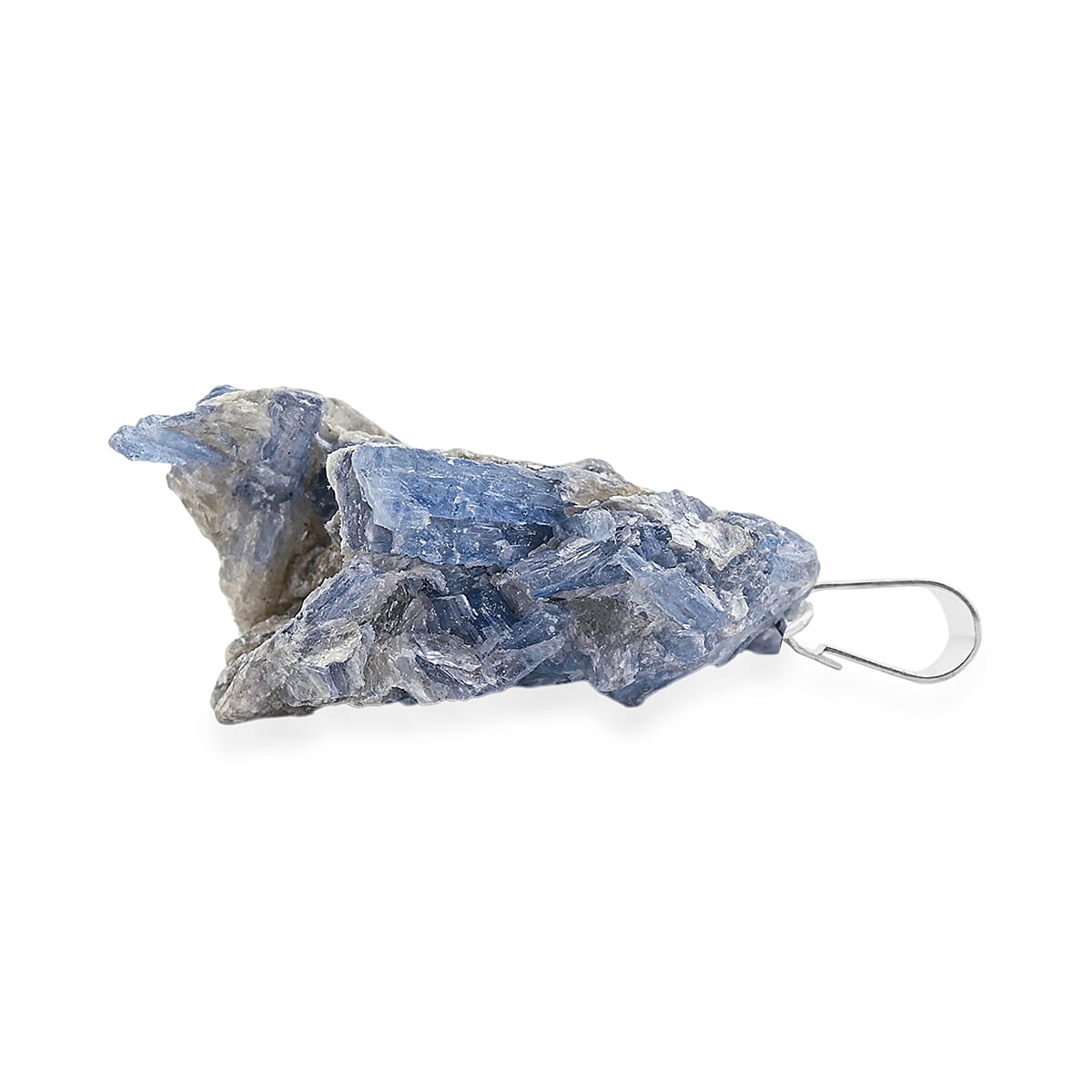 Rough Stone Plain Sodalite 52.00 ctw Pendant in Silvertone with Stainless Steel Necklace 20 Inches
