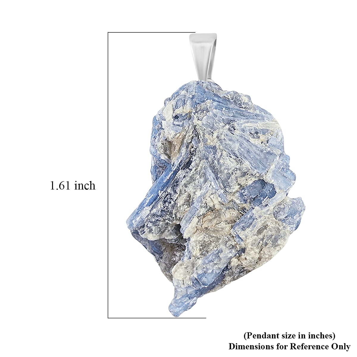 Rough Stone Plain Sodalite 52.00 ctw Pendant in Silvertone with Stainless Steel Necklace 20 Inches