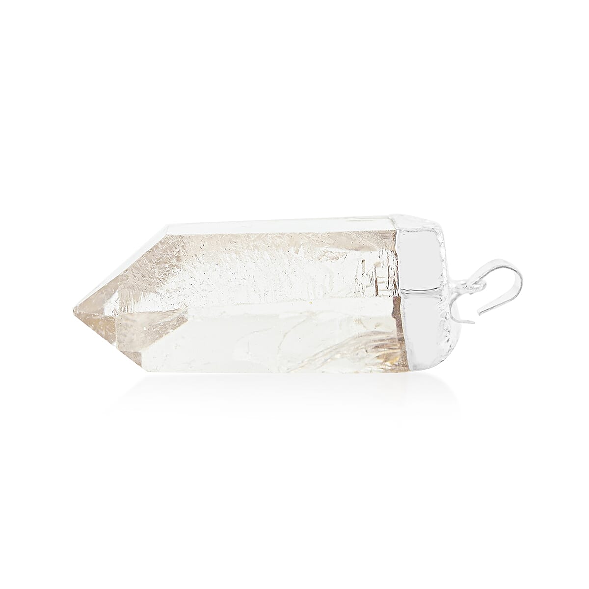 Clear Quartz 106.00 ctw Point Pendant in Silvertone with Stainless Steel Necklace 20 Inches image number 3
