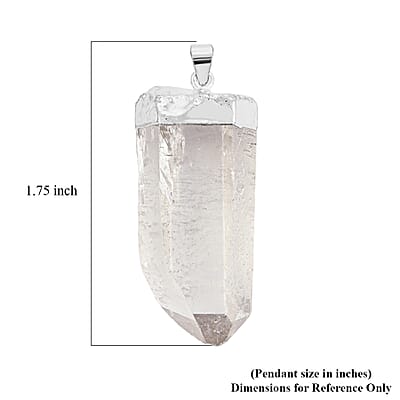 Clear Quartz 106.00 ctw Point Pendant in Silvertone with Stainless Steel Necklace 20 Inches