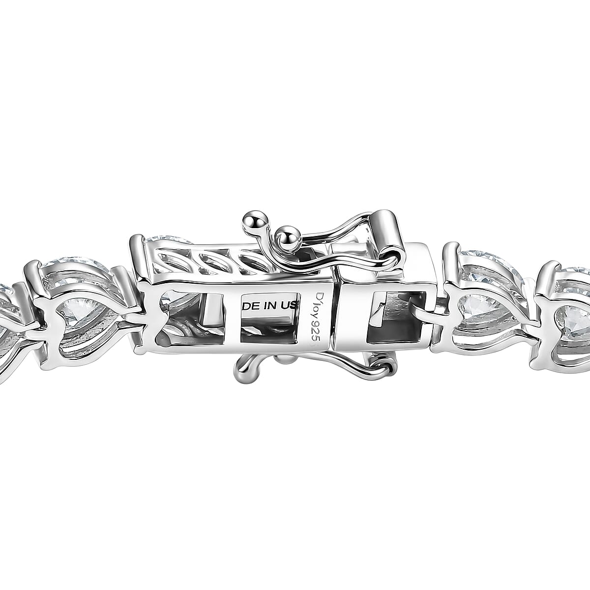 D'Joy Moissanite 18.00 ctw Heart Link Bracelet (8.00In) and Earrings in Rhodium Over Sterling Silver image number 1