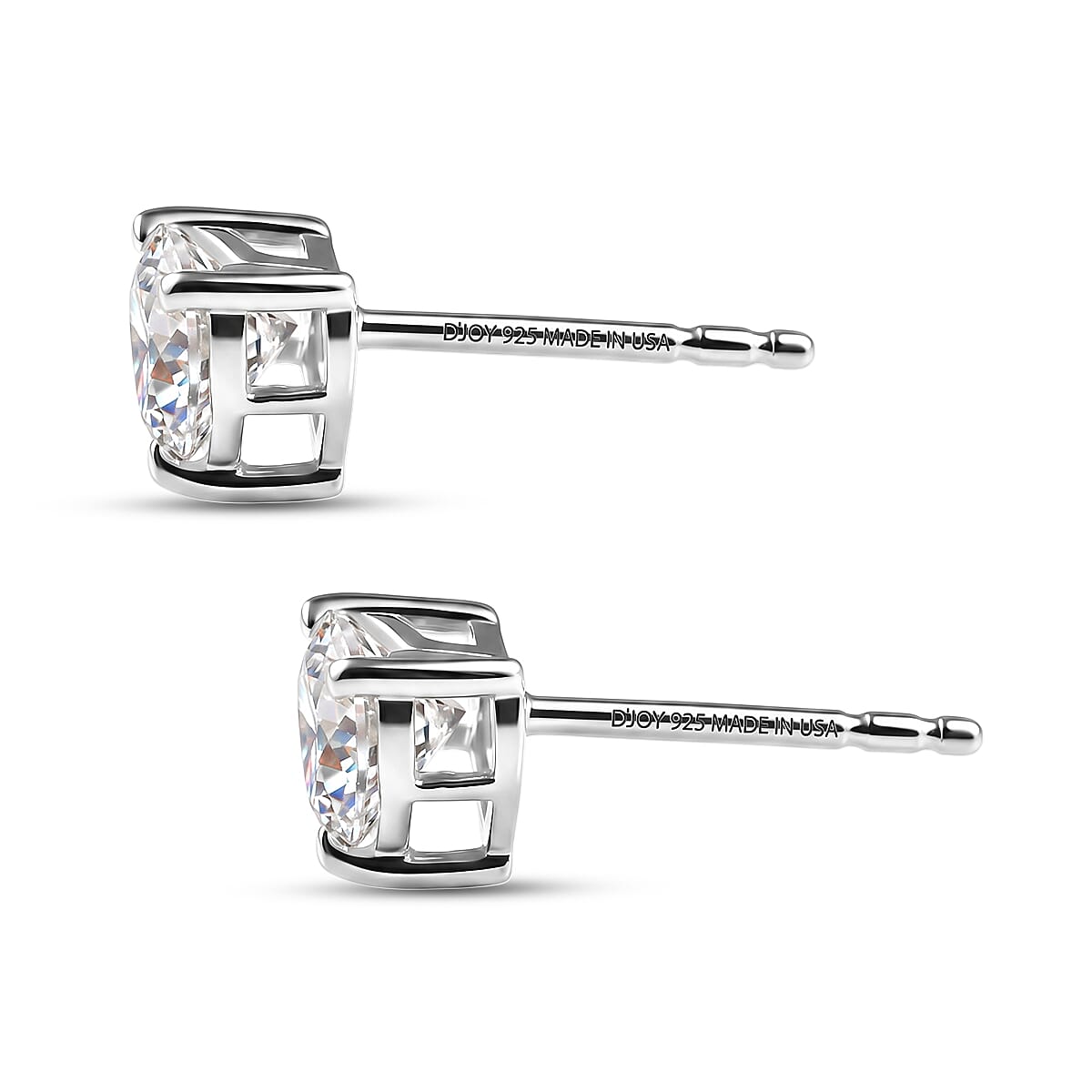 D'Joy Moissanite 18.00 ctw Heart Link Bracelet (8.00In) and Earrings in Rhodium Over Sterling Silver