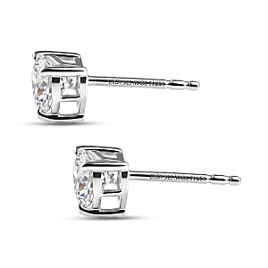 D'Joy Moissanite 18.00 ctw Heart Link Bracelet (8.00In) and Earrings in Rhodium Over Sterling Silver