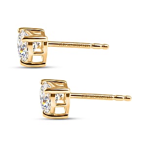 D'Joy Moissanite 18.00 ctw Hear Link Bracelet (8.00In) and Stud Earrings in 18K Vermeil Yellow Gold Over Sterling Silver