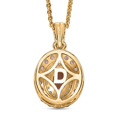 D'Joy Narsipatnam Purple Spinel and Moissanite 1.80 ctw Violet Starburst Pendant Necklace in 18K Vermeil Rose Gold Over Sterling Silver 20 Inches