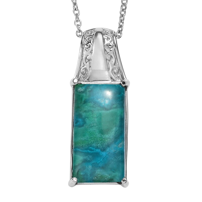 EverTrue Opalina 10.15 ctw Pendant Necklace in Stainless Steel (20 Inches)