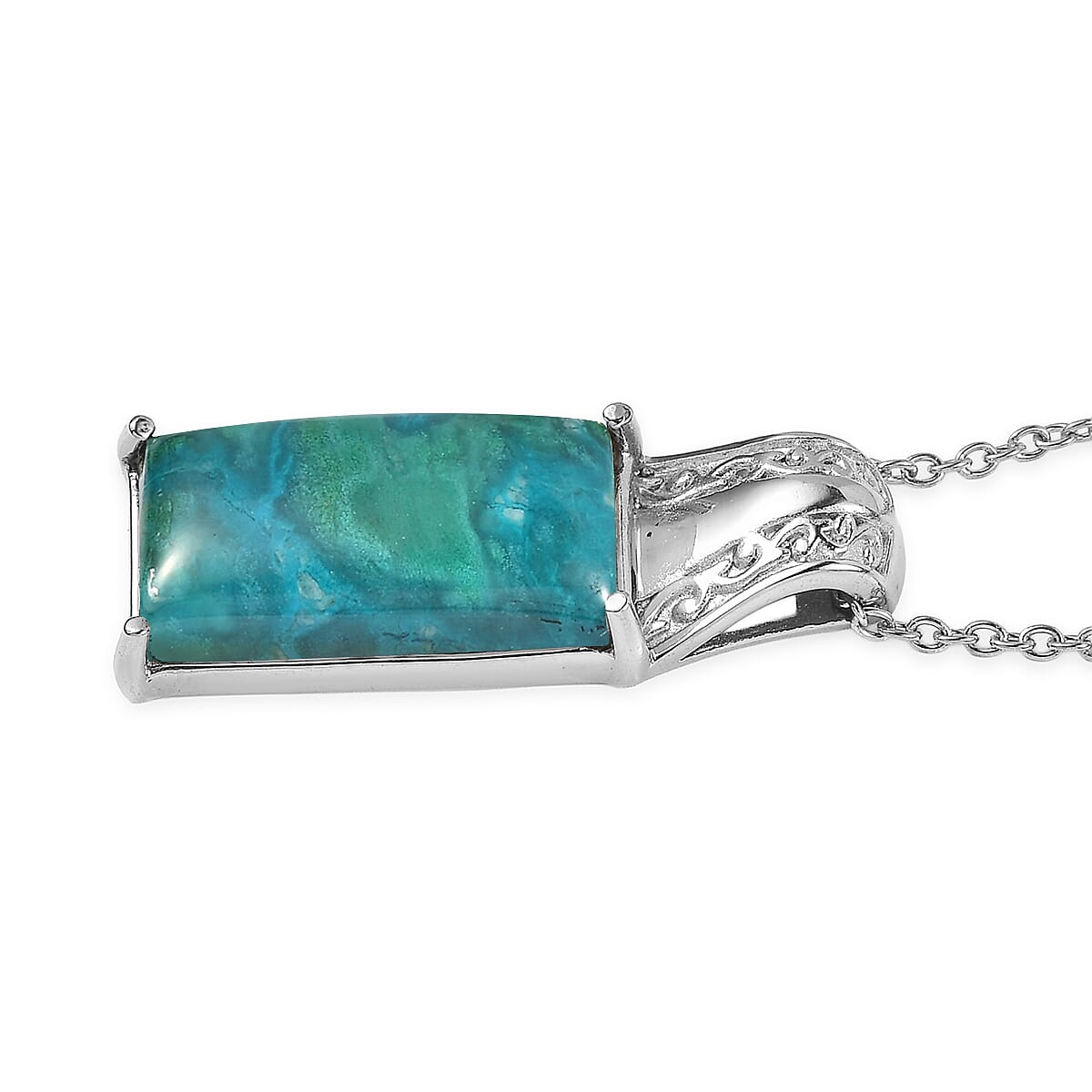 EverTrue Opalina 10.15 ctw Pendant Necklace in Stainless Steel (20 Inches)