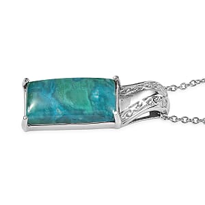 EverTrue Opalina 10.15 ctw Pendant Necklace in Stainless Steel (20 Inches)