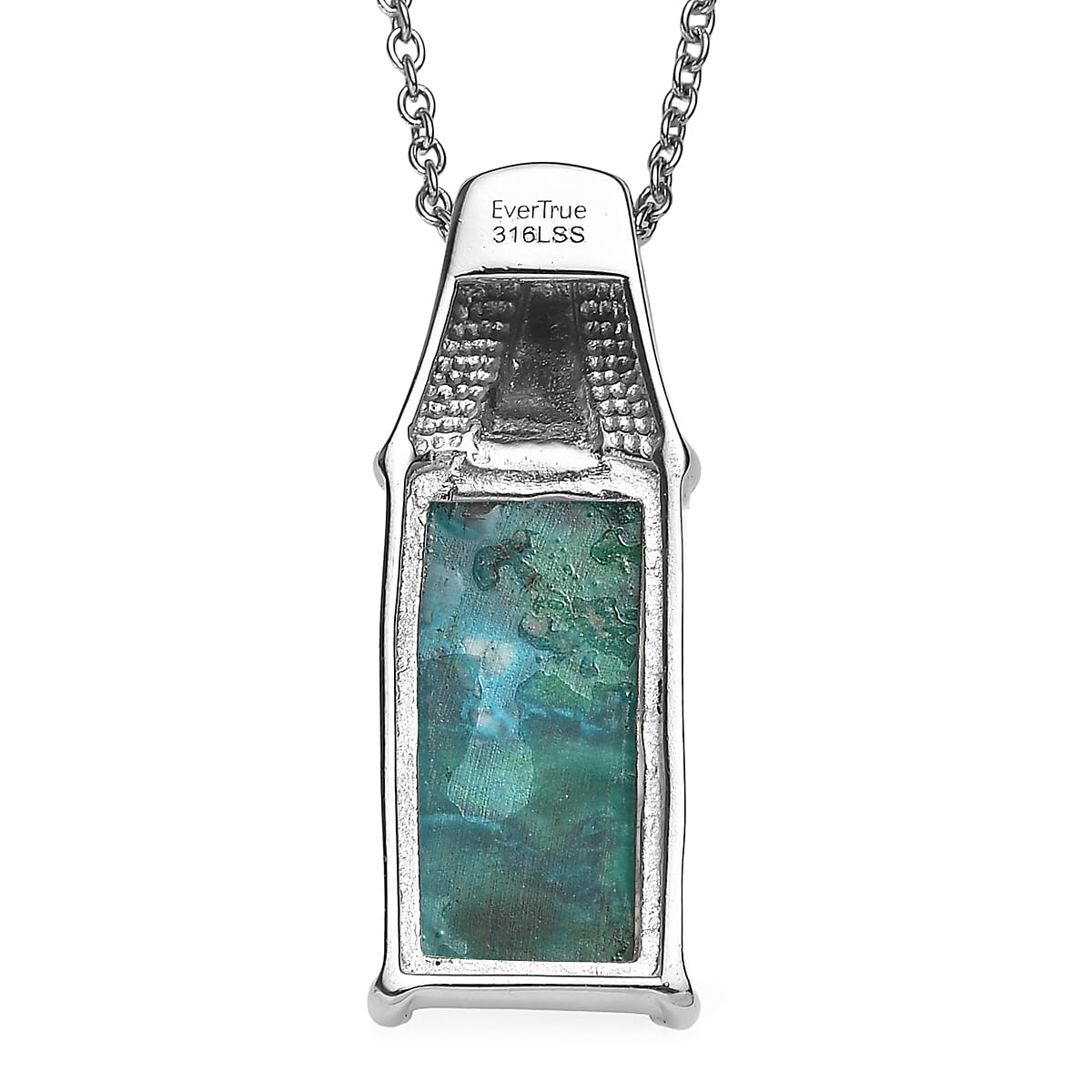 EverTrue Opalina 10.15 ctw Pendant Necklace in Stainless Steel (20 Inches)