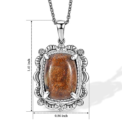 EverTrue Aqua Nueva Moss 14.30 ctw Pendant Necklace in Stainless Steel 20 Inches