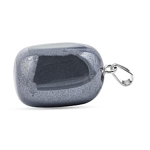 Tumbled Terahertz 92.00 ctw Pendant in Silvertone with Stainless Steel Necklace 20 Inches