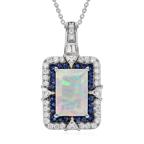 Ethiopian Welo Opal & Ceylon Blue Sapphire - Product card gallery slide 1 (10219054432569)