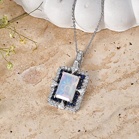 Ethiopian Welo Opal & Ceylon Blue Sapphire - Product card gallery slide 3 (10219054432569)