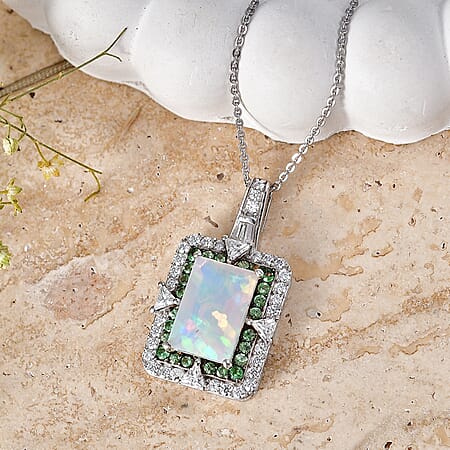 Ethiopian Welo Opal & Tsavorite Garnet - Product card gallery slide 3 (10219054432569)