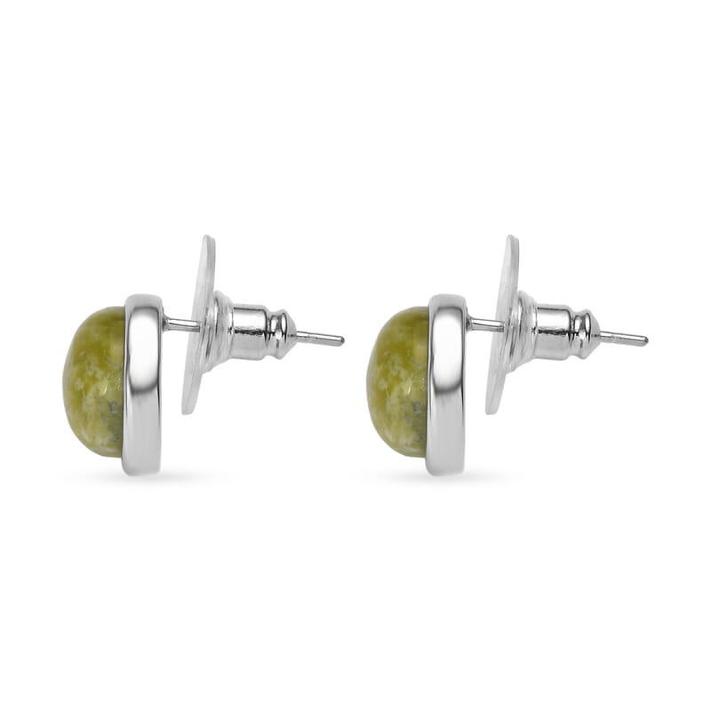 EverTrue Connemara Marble 23.30 ctw Earrings, Ring (Size 7.00) and Pendant Necklace 20 Inches in Stainless Steel