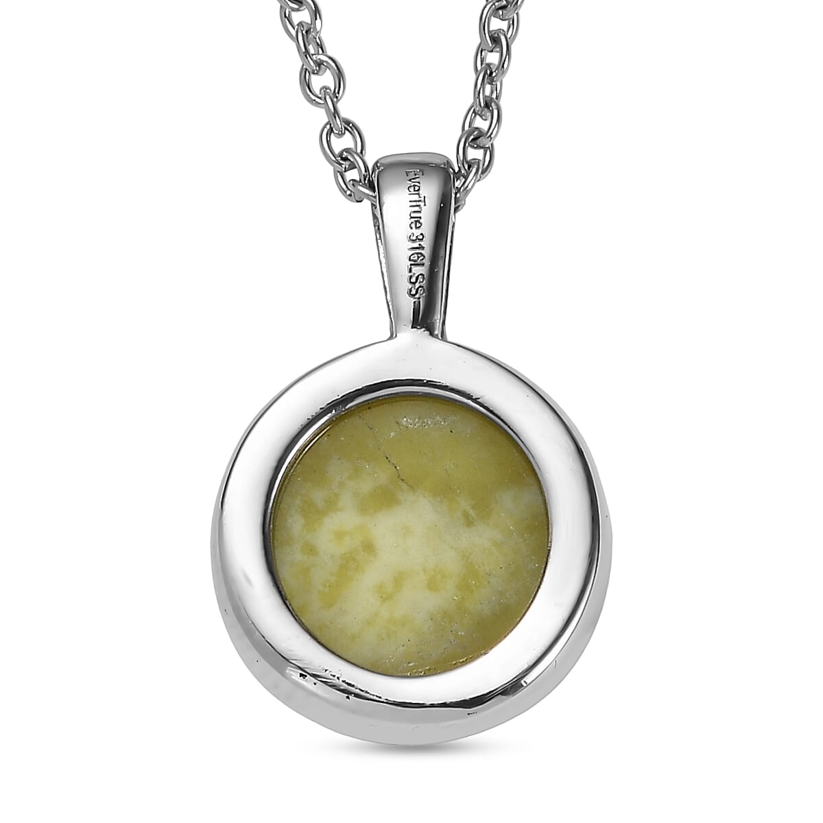 EverTrue Connemara Marble 23.30 ctw Earrings, Ring (Size 7.00) and Pendant Necklace 20 Inches in Stainless Steel