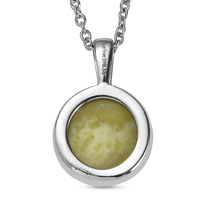 EverTrue Connemara Marble 23.30 ctw Earrings, Ring (Size 7.00) and Pendant Necklace 20 Inches in Stainless Steel