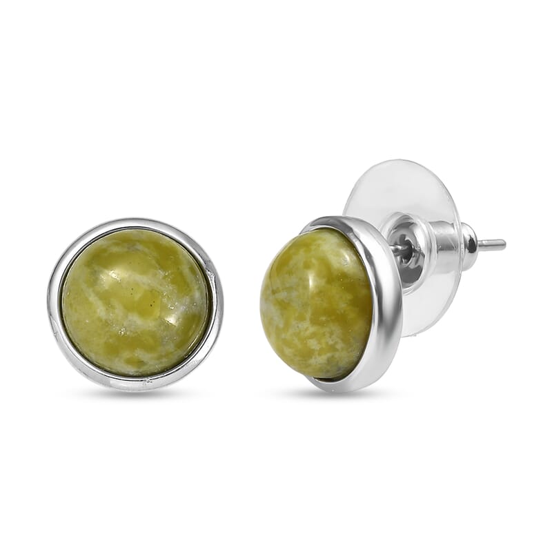 EverTrue Connemara Marble 23.30 ctw Earrings, Ring (Size 7.00) and Pendant Necklace 20 Inches in Stainless Steel