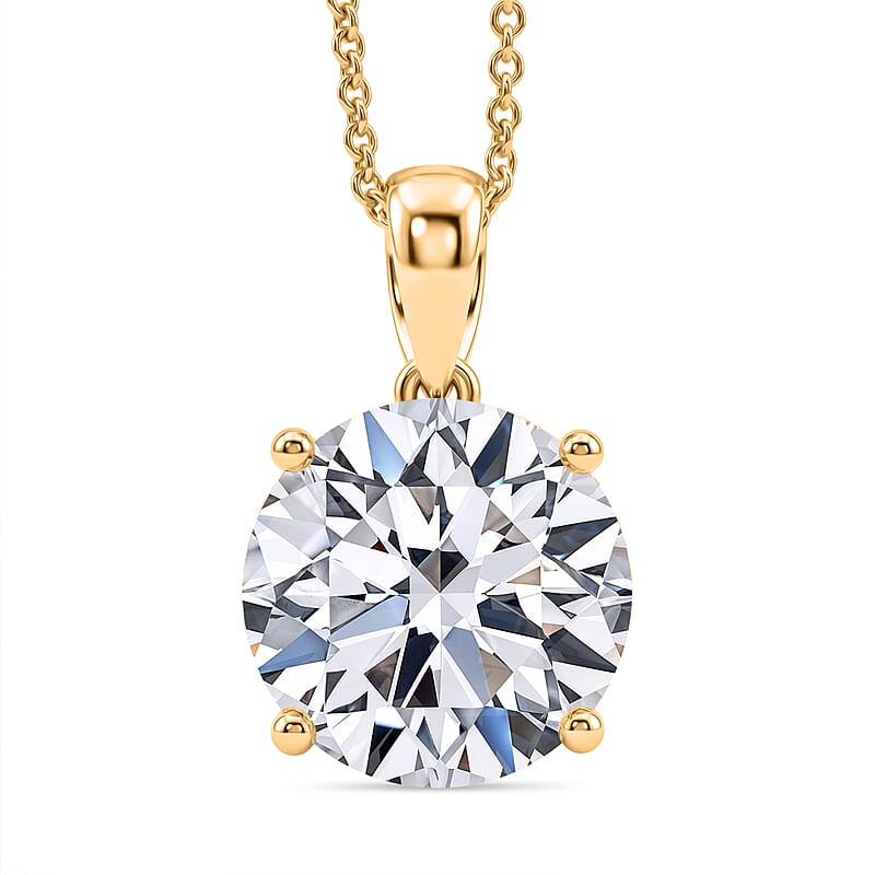 IGI Certified Luxuriant Lab Grown Diamond G VS 5.00 ctw Solitaire Pendant Necklace in 14K Yellow Gold 20 Inches