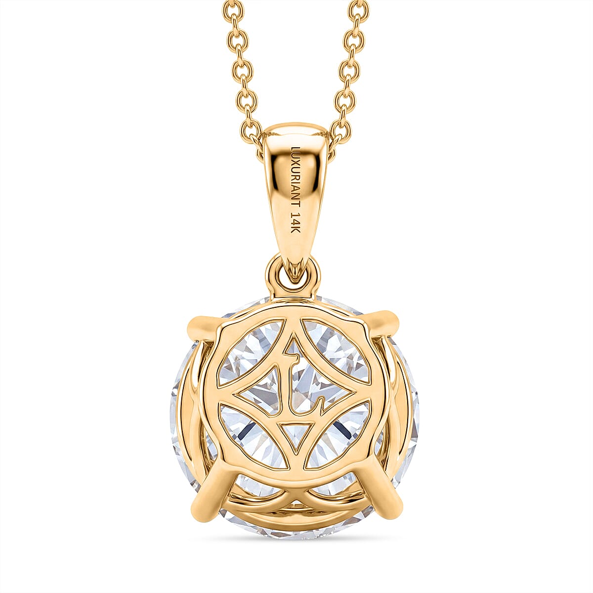 IGI Certified Luxuriant Lab Grown Diamond G VS 5.00 ctw Solitaire Pendant Necklace in 14K Yellow Gold 20 Inches (Ships in 10-12 Days) image number 4