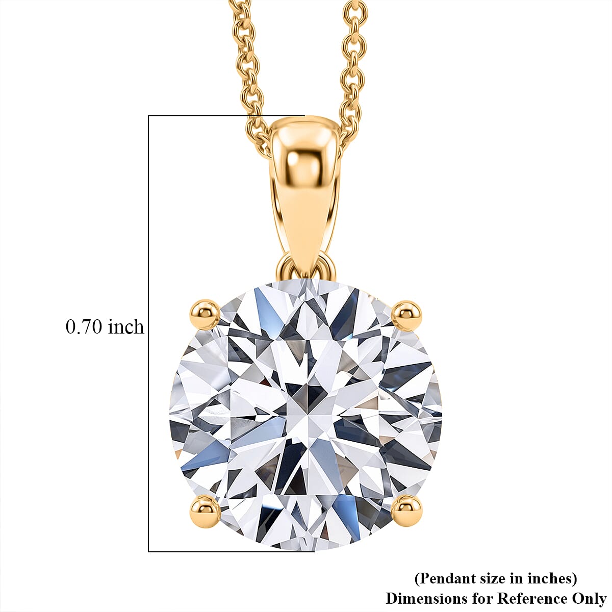 IGI Certified Luxuriant Lab Grown Diamond G VS 5.00 ctw Solitaire Pendant Necklace in 14K Yellow Gold 20 Inches (Ships in 10-12 Days) image number 5