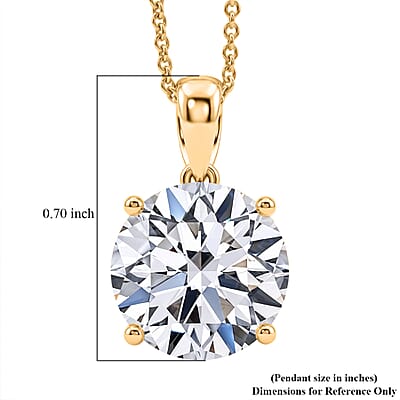 IGI Certified Luxuriant Lab Grown Diamond G VS 5.00 ctw Solitaire Pendant Necklace in 14K Yellow Gold 20 Inches