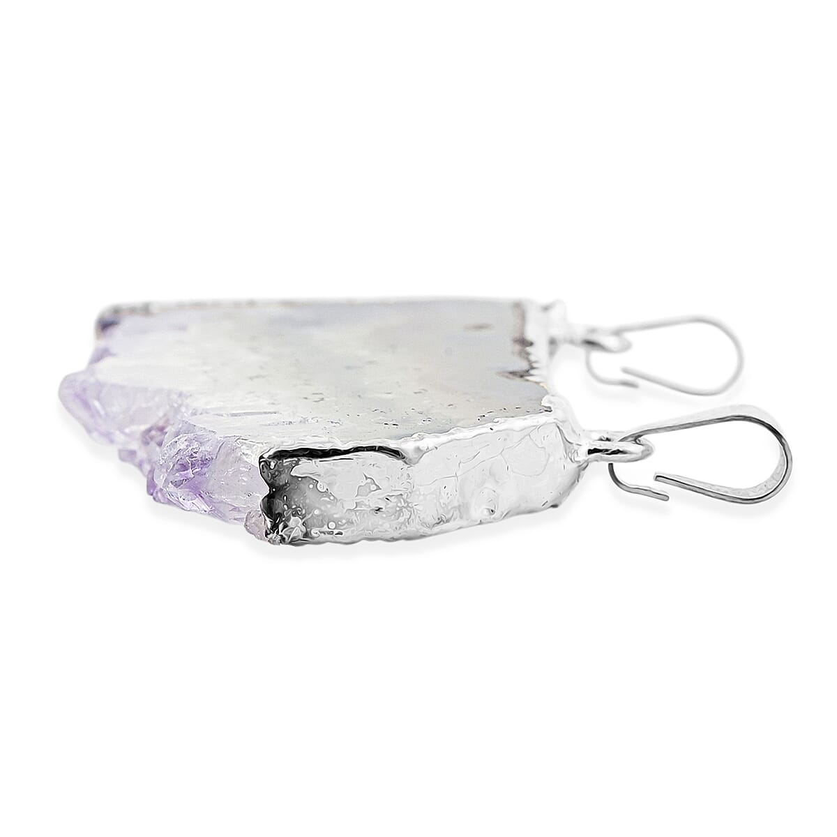 Horizontal Amethyst 38.00 ctw Double Bail Pendant in Goldtone with Stainless Steel Necklace (20 Inches) image number 3