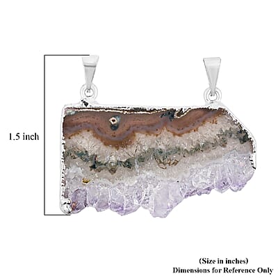 Horizontal Amethyst 38.00 ctw Double Bail Pendant in Goldtone with Stainless Steel Necklace (20 Inches)