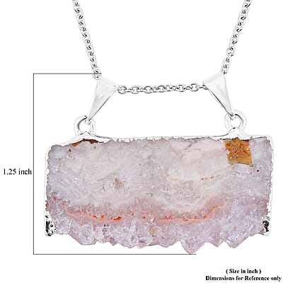Horizontal Amethyst Double Bail Classic Pendant in Goldtone with Stainless Steel Necklace (20 Inches) 38.00 ctw