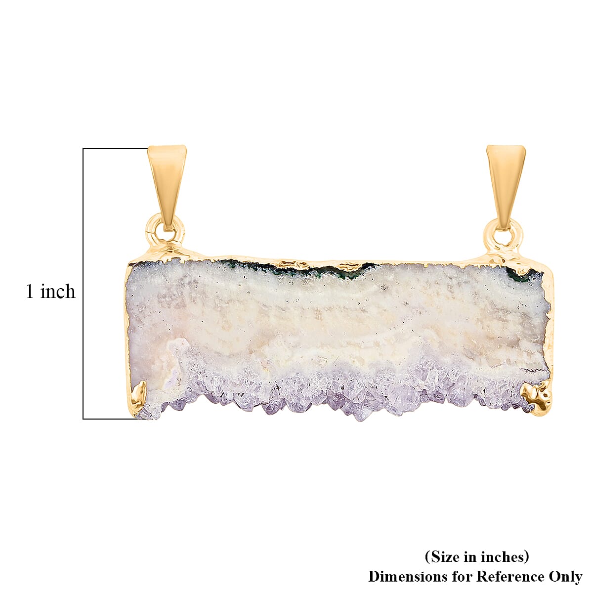 Horizontal Amethyst Double Bail Elegant Pendant in Goldtone with Stainless Steel Necklace (20 Inches) 38.00 ctw