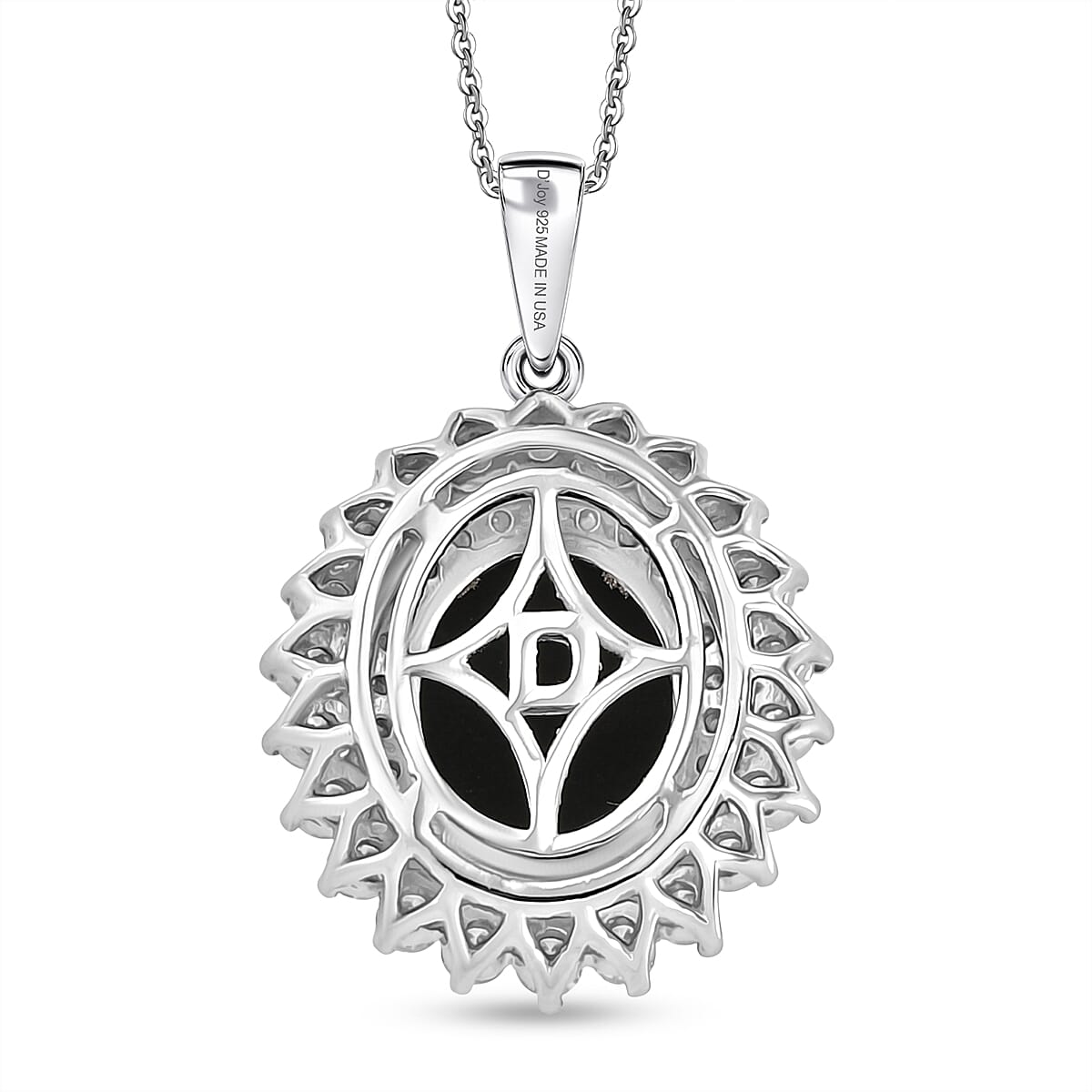 Certified & Appraised D'Joy Premium Australian Opal Triplet and Moissanite 3.10 ctw Pendant Necklace in Rhodium Over Sterling Silver 20 Inches  image number 4