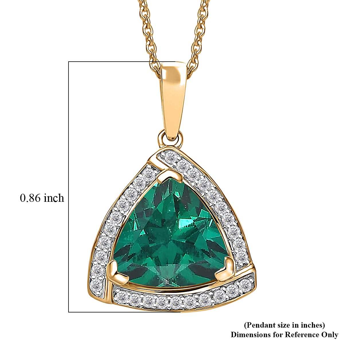 D'Joy Lab Grown Emerald and Moissanite 4.00 ctw Pendant Necklace in 18K Vermeil Rose Gold Over Sterling Silver 20 Inches image number 5