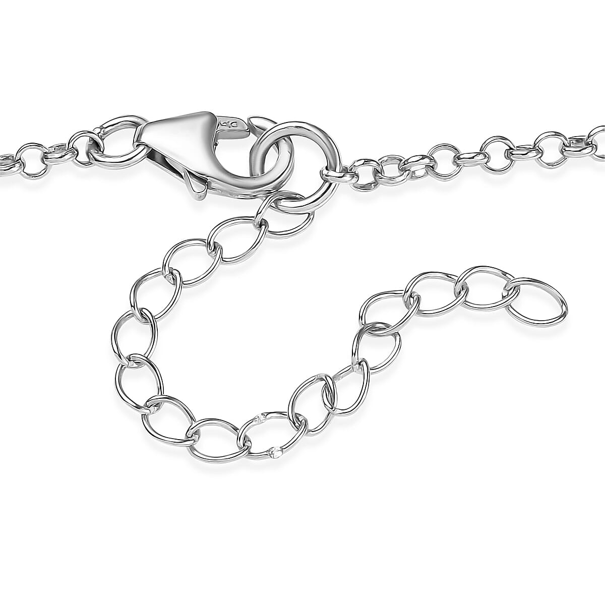 D'Joy AAA Larimar and Diamond 63.00 ctw Ocean Glow Halo Pendant Necklace in Rhodium Over Sterling Silver 20 Inches (Ships. in 8-10 Days) image number 3