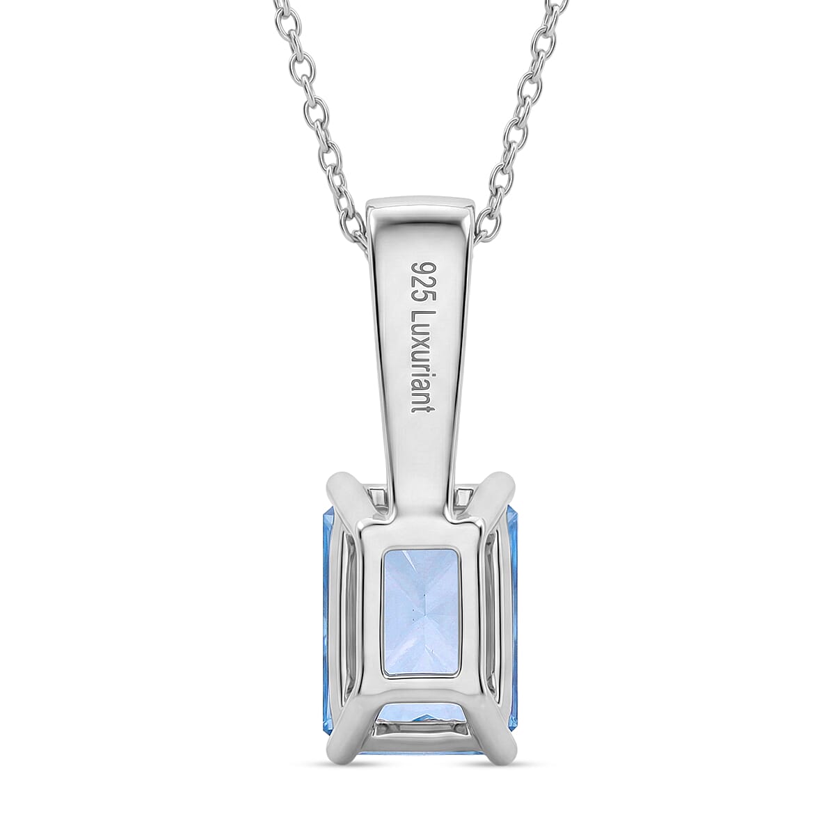 Luxuriant Lab Grown Blue Diamond and Lab Grown Diamond VS 3.00 ctw Pendant Necklace in Rhodium Over Sterling Silver 20 Inches (Ships in 10-12 Days) image number 4