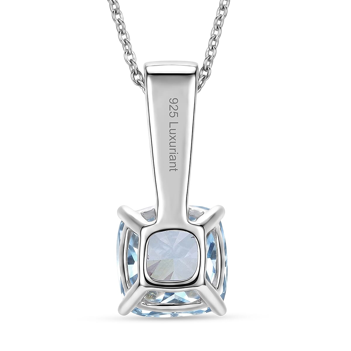 Luxuriant Lab Grown Blue Diamond and Lab Grown Diamond VS 3.00 ctw Pendant Necklace in Rhodium Over Sterling Silver 20 Inches (Ships in 10-12 Days) image number 4