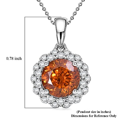 Certified & Appraised D'Joy Premium Picos Altos Color Sphalerite and Moissanite 3.00 ctw Pendant Necklace in Rhodium Over Sterling Silver 20 Inches
