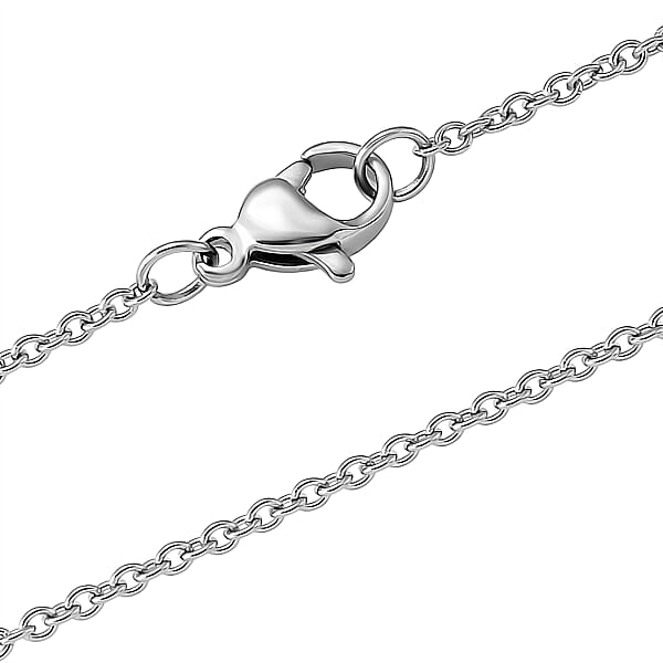Opalite 15.00 ctw Pendant in Silvertone with Stainless Steel Necklace 20 Inches