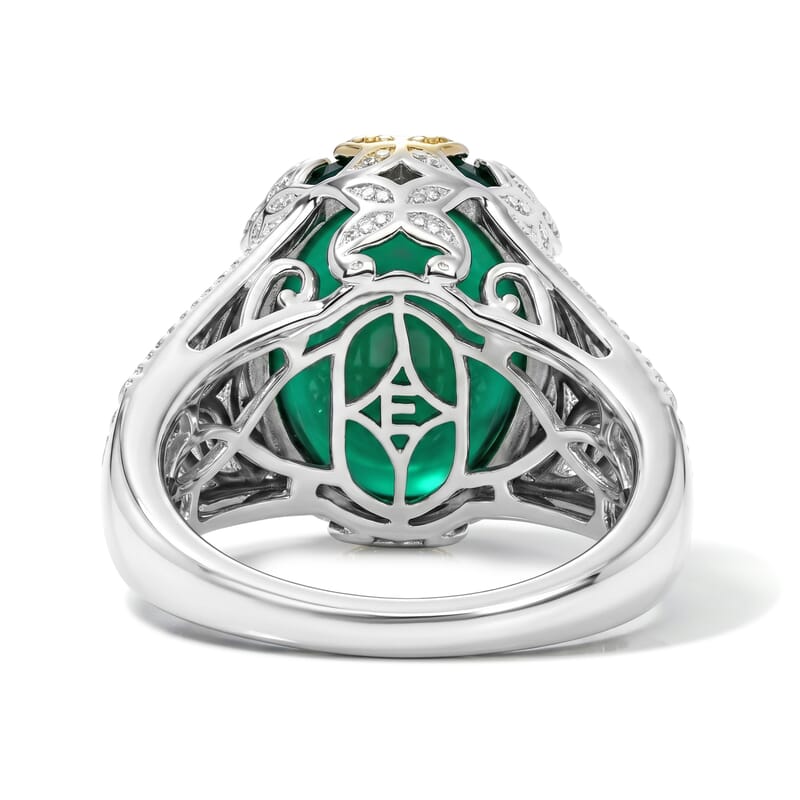 EverTrue Verde Onyx 19.65 ctw Set of 3 Ring (Size 7.00), Pendant Without Chain and Earrings in 18K YG Plated and Platinum Bond