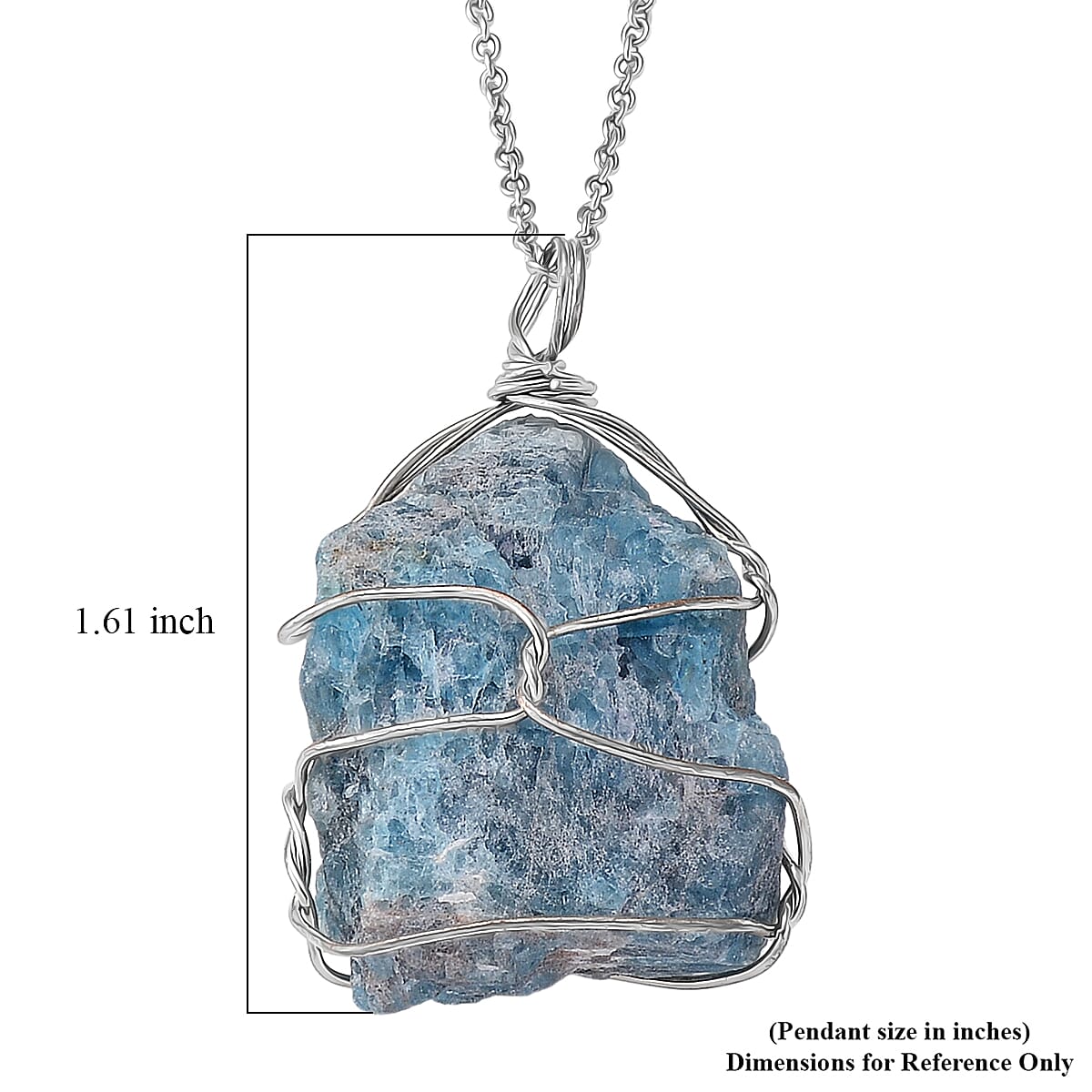 Apatite 35.00 ctw Pendant in Silvertone with Stainless Steel Necklace 20 Inches image number 5