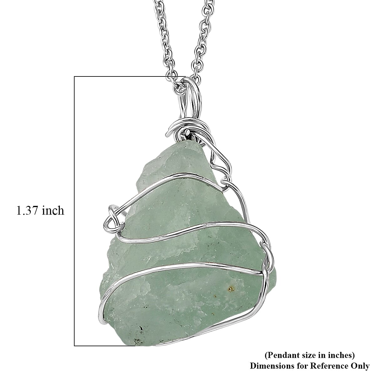 Hebei Peridot 35.00 ctw Pendant in Silvertone with Stainless Steel Necklace 20 Inches