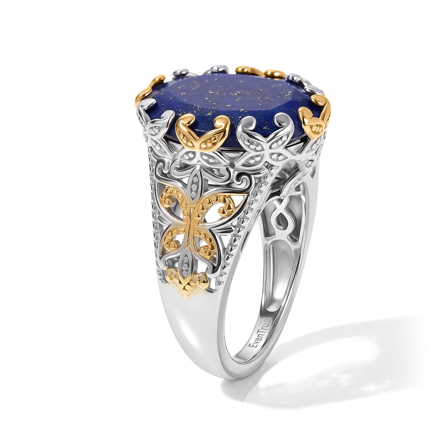 EverTrue Lapis Lazuli 21.00 ctw Earrings, Ring (Size 6.0) and Pendant without Chain in 18K YG Plated and Platinum Bond