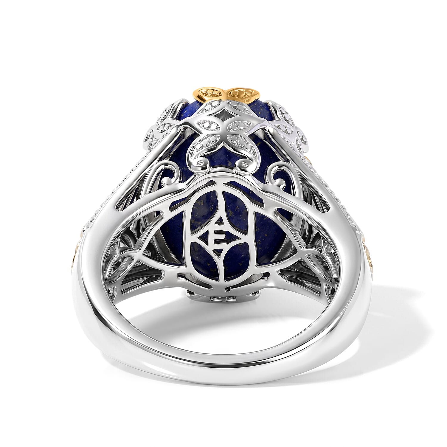 EverTrue Lapis Lazuli 21.00 ctw Earrings, Ring (Size 6.0) and Pendant without Chain in 18K YG Plated and Platinum Bond