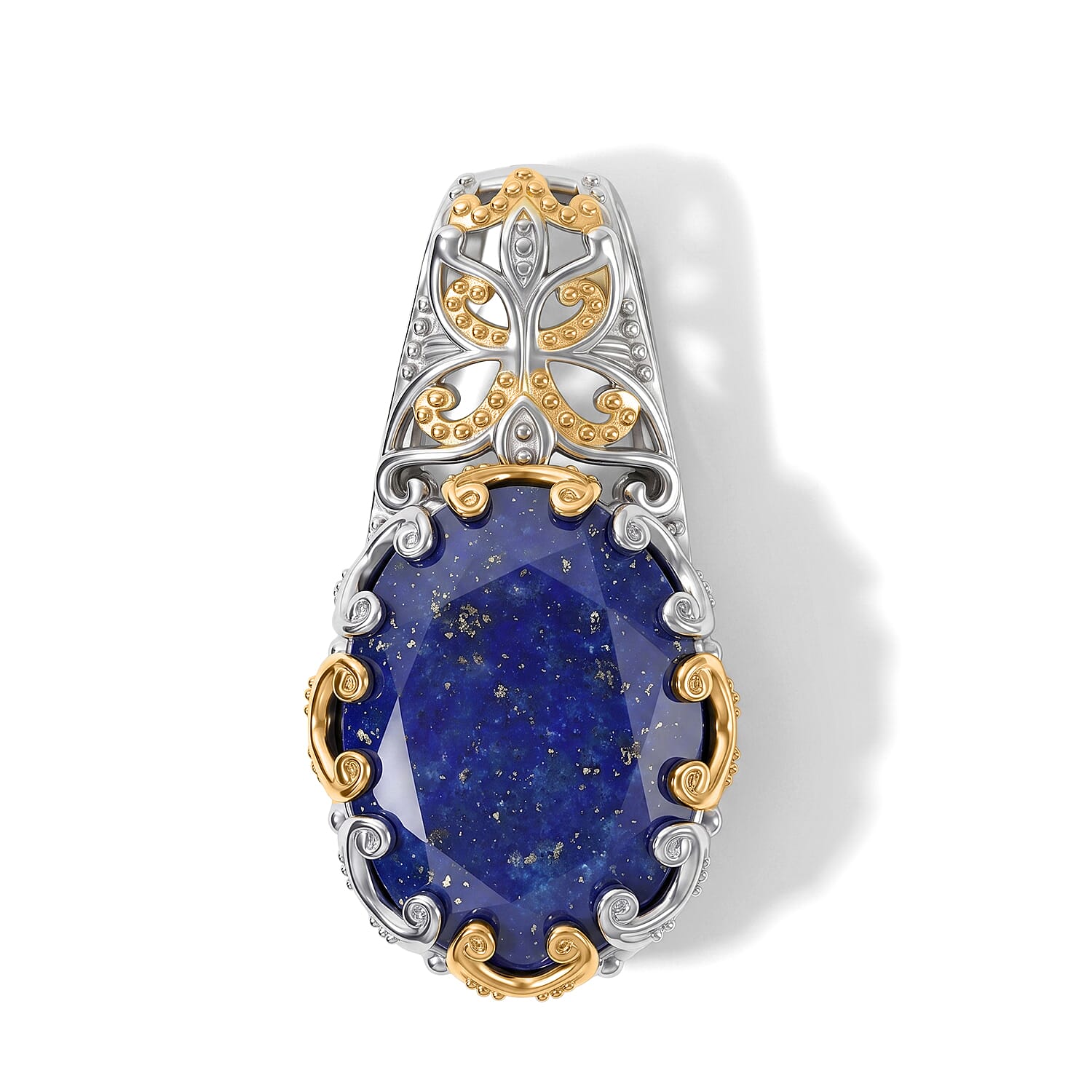 EverTrue Lapis Lazuli 21.00 ctw Earrings, Ring (Size 6.0) and Pendant without Chain in 18K YG Plated and Platinum Bond