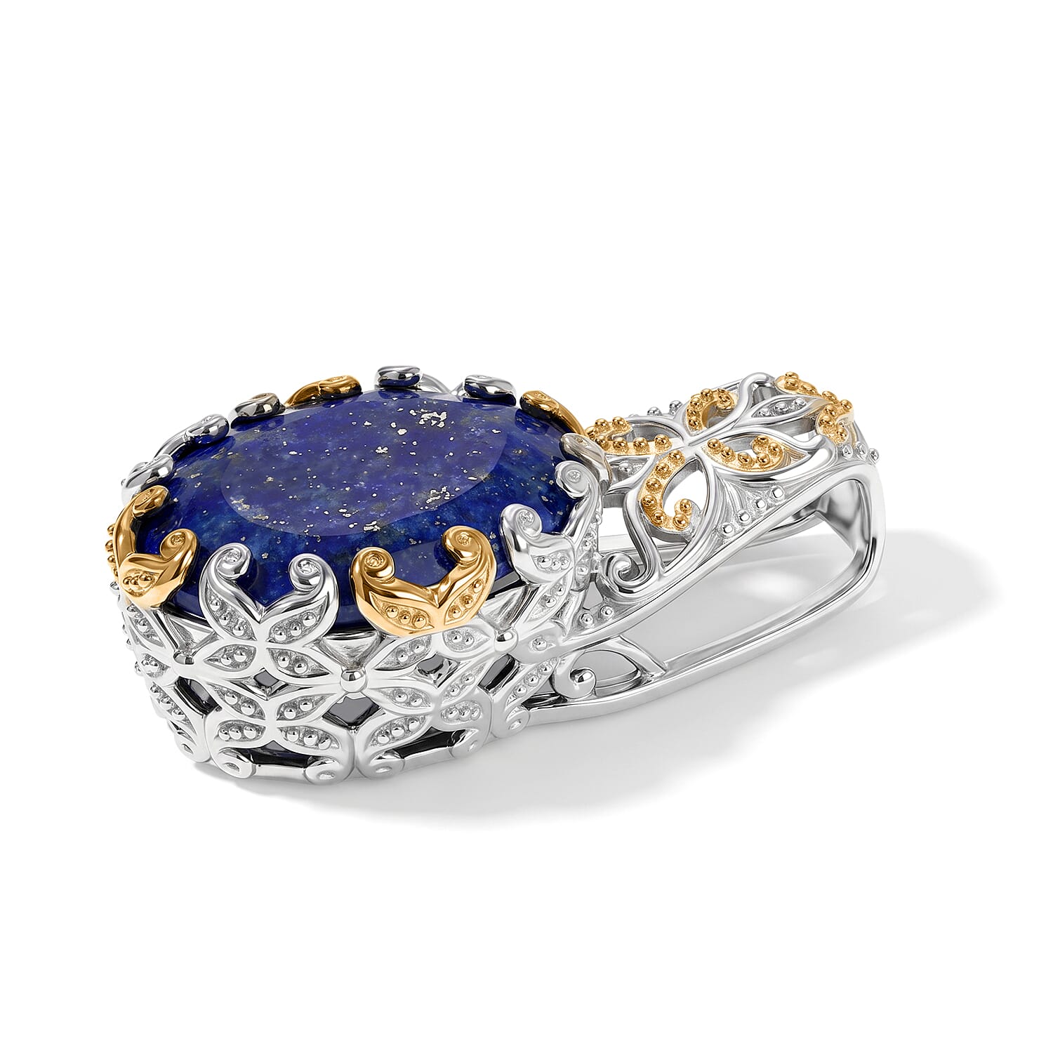 EverTrue Lapis Lazuli 21.00 ctw Earrings, Ring (Size 6.0) and Pendant without Chain in 18K YG Plated and Platinum Bond