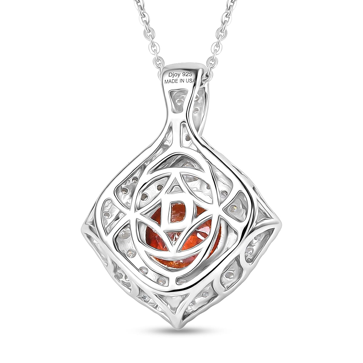 Certified & Appraised D'Joy Premium Picos Altos Sphalerite and Moissanite 3.60 ctw Pendant Necklace in Rhodium Over Sterling Silver (20 Inches) image number 4